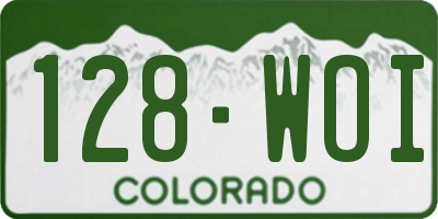 CO license plate 128WOI