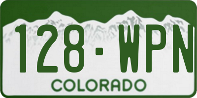 CO license plate 128WPN