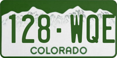 CO license plate 128WQE
