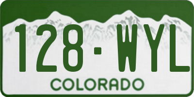 CO license plate 128WYL