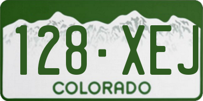 CO license plate 128XEJ