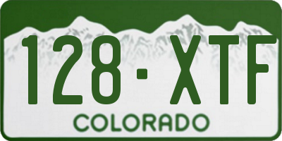 CO license plate 128XTF