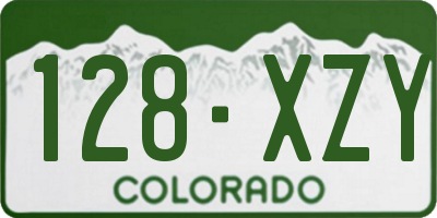 CO license plate 128XZY