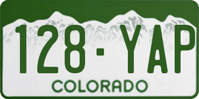 CO license plate 128YAP
