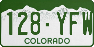CO license plate 128YFW