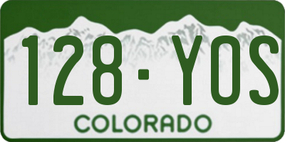 CO license plate 128YOS