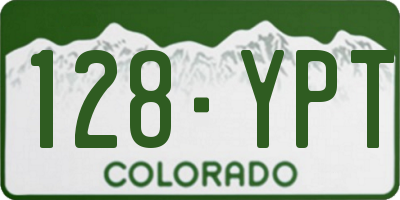 CO license plate 128YPT