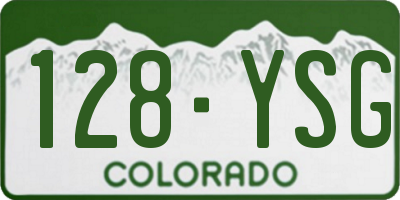 CO license plate 128YSG