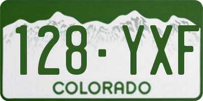 CO license plate 128YXF