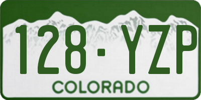 CO license plate 128YZP