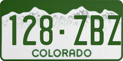 CO license plate 128ZBZ