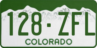 CO license plate 128ZFL