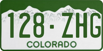 CO license plate 128ZHG