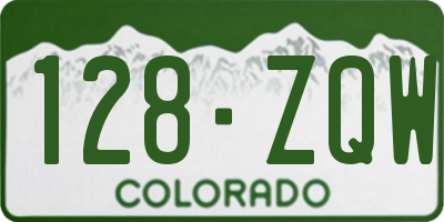 CO license plate 128ZQW