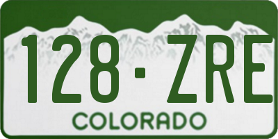 CO license plate 128ZRE