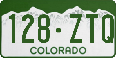 CO license plate 128ZTQ