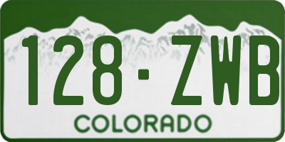 CO license plate 128ZWB