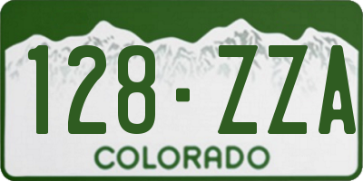 CO license plate 128ZZA