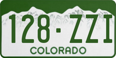 CO license plate 128ZZI