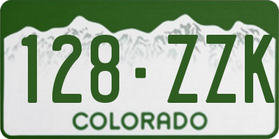 CO license plate 128ZZK