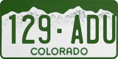 CO license plate 129ADU