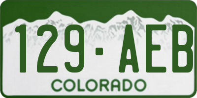 CO license plate 129AEB