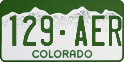 CO license plate 129AER