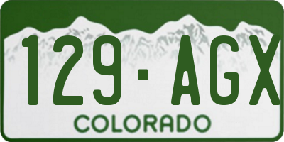 CO license plate 129AGX