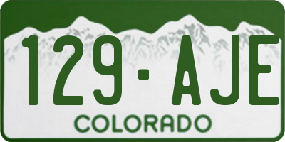 CO license plate 129AJE