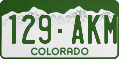 CO license plate 129AKM