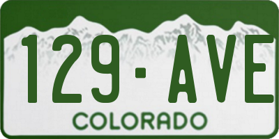 CO license plate 129AVE