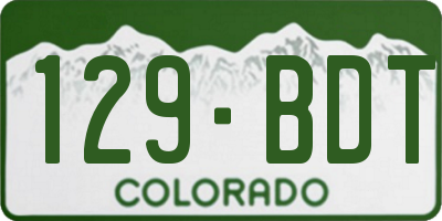 CO license plate 129BDT