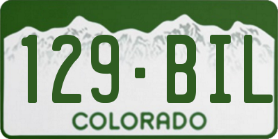 CO license plate 129BIL