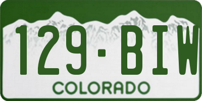 CO license plate 129BIW