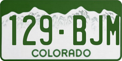 CO license plate 129BJM
