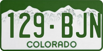 CO license plate 129BJN