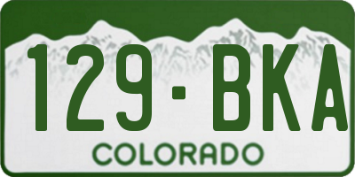 CO license plate 129BKA
