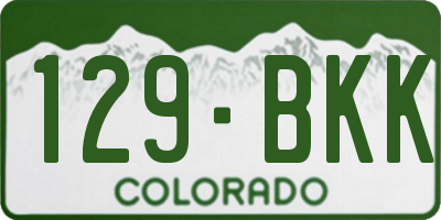 CO license plate 129BKK