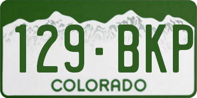 CO license plate 129BKP