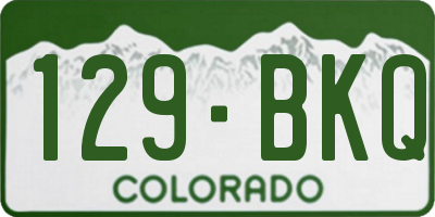 CO license plate 129BKQ