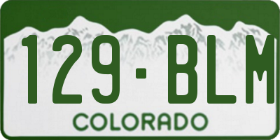 CO license plate 129BLM
