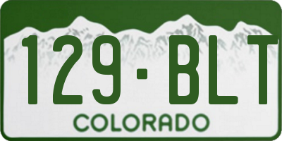 CO license plate 129BLT