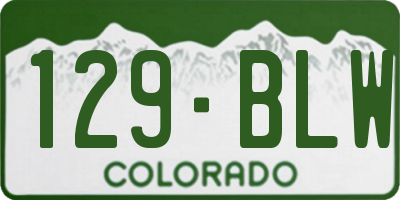 CO license plate 129BLW