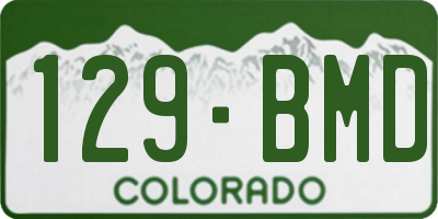 CO license plate 129BMD