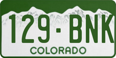 CO license plate 129BNK