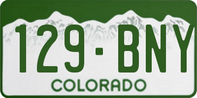 CO license plate 129BNY