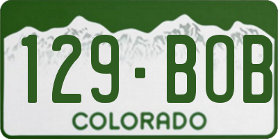 CO license plate 129BOB