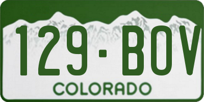 CO license plate 129BOV