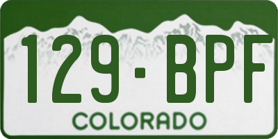 CO license plate 129BPF