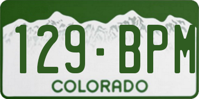 CO license plate 129BPM